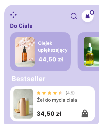 Przykład panelu Feed w sklepie