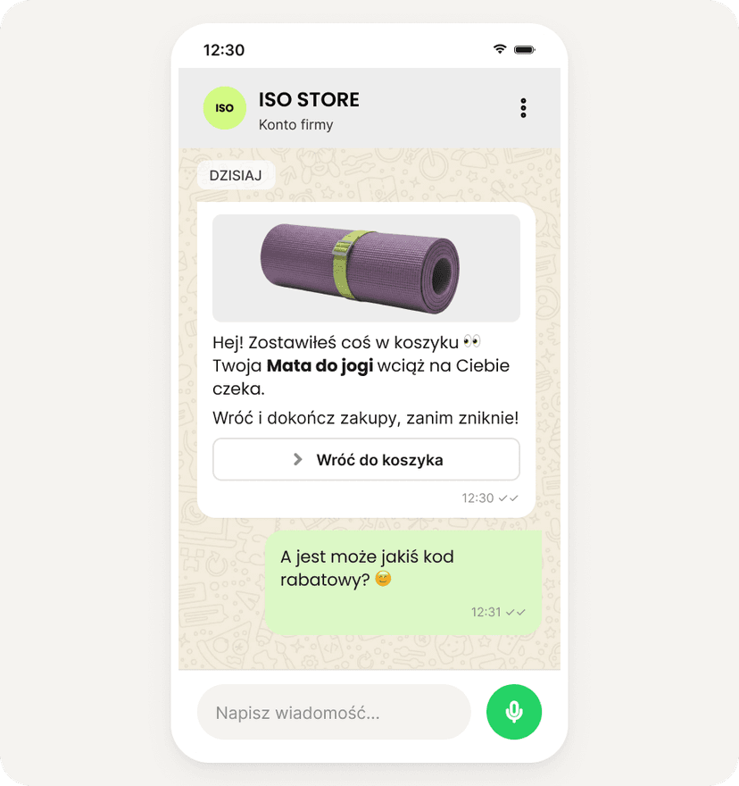 Przykład zapisu do WhatsApp