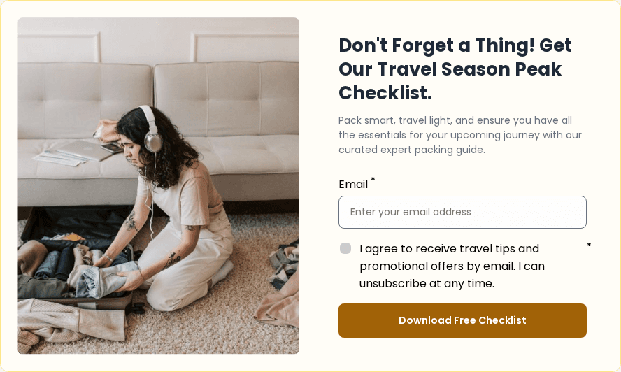 Campaign preview: Travel Season: Interactive packing checklist