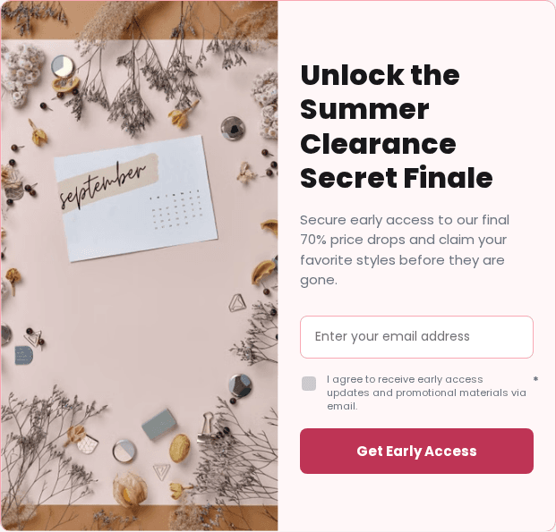 Campaign preview: Embed form: Sign up for the Summer Clearance secret finale