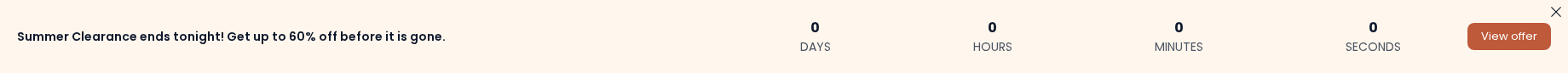 Campaign preview: Countdown bar: Summer Clearance is ending soon