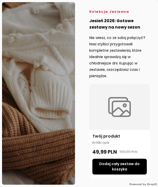Podgląd kampanii: Twój przewodnik po jesiennych trendach - sekcja w sklepie