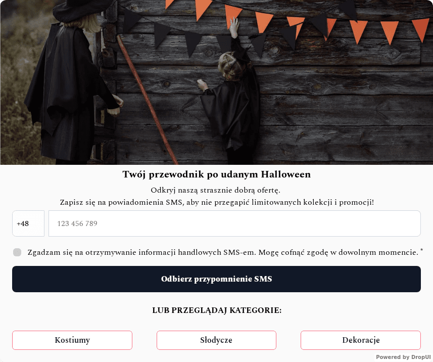 Podgląd kampanii: Sekcja w sklepie: Szybki przewodnik po zakupach na Halloween