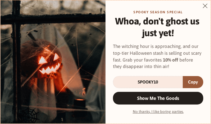 Campaign preview: Halloween rescue modal: Don't miss last-minute spooky deals