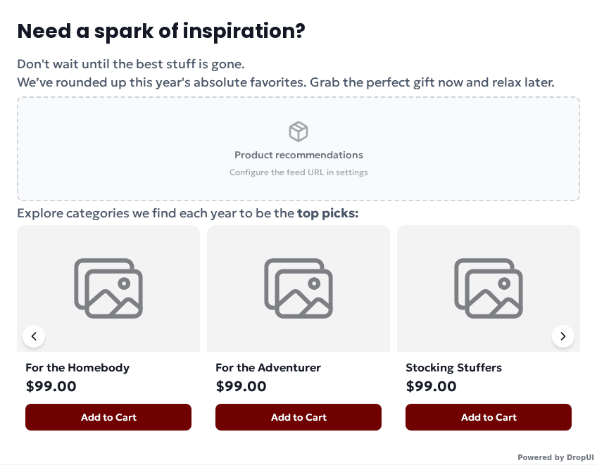 Campaign preview: Inspiration Card: Holiday Gift Season Kickoff picks