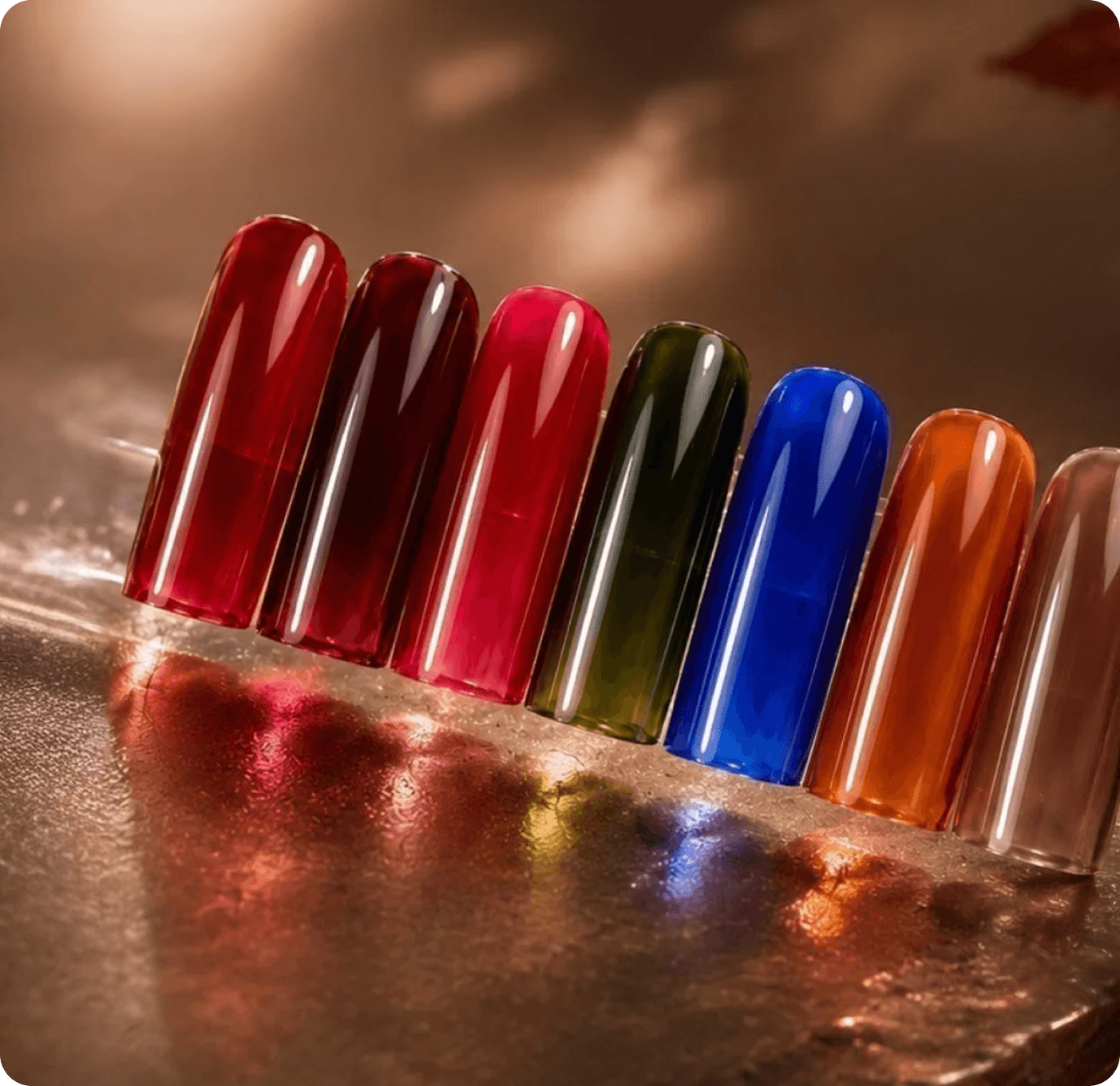 Glass nails created with Moyci products