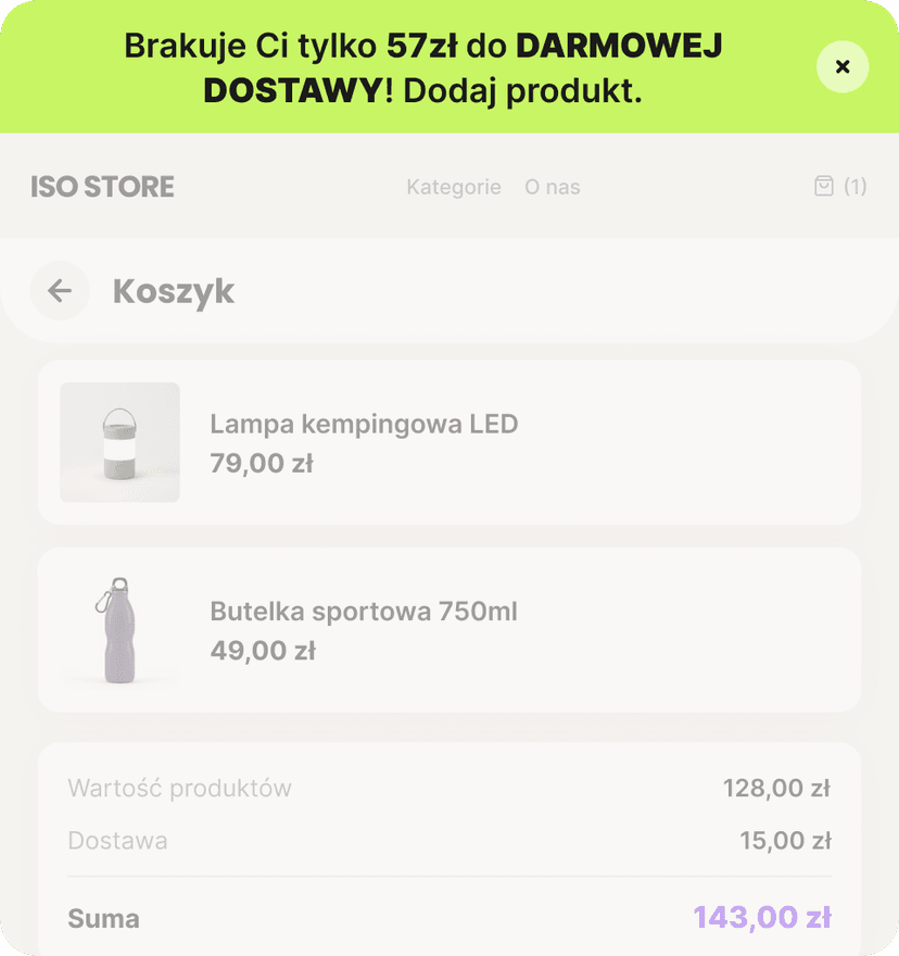 Przykład paska w sklepie