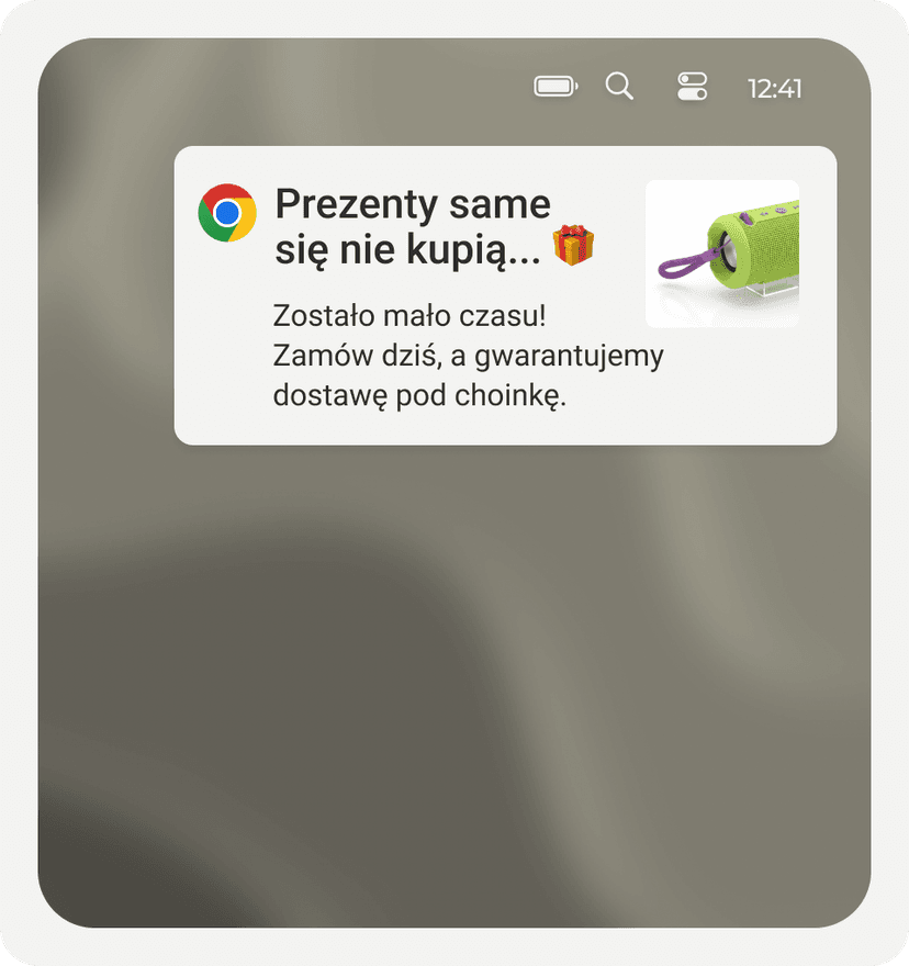Przykład powiadomienia Web Push