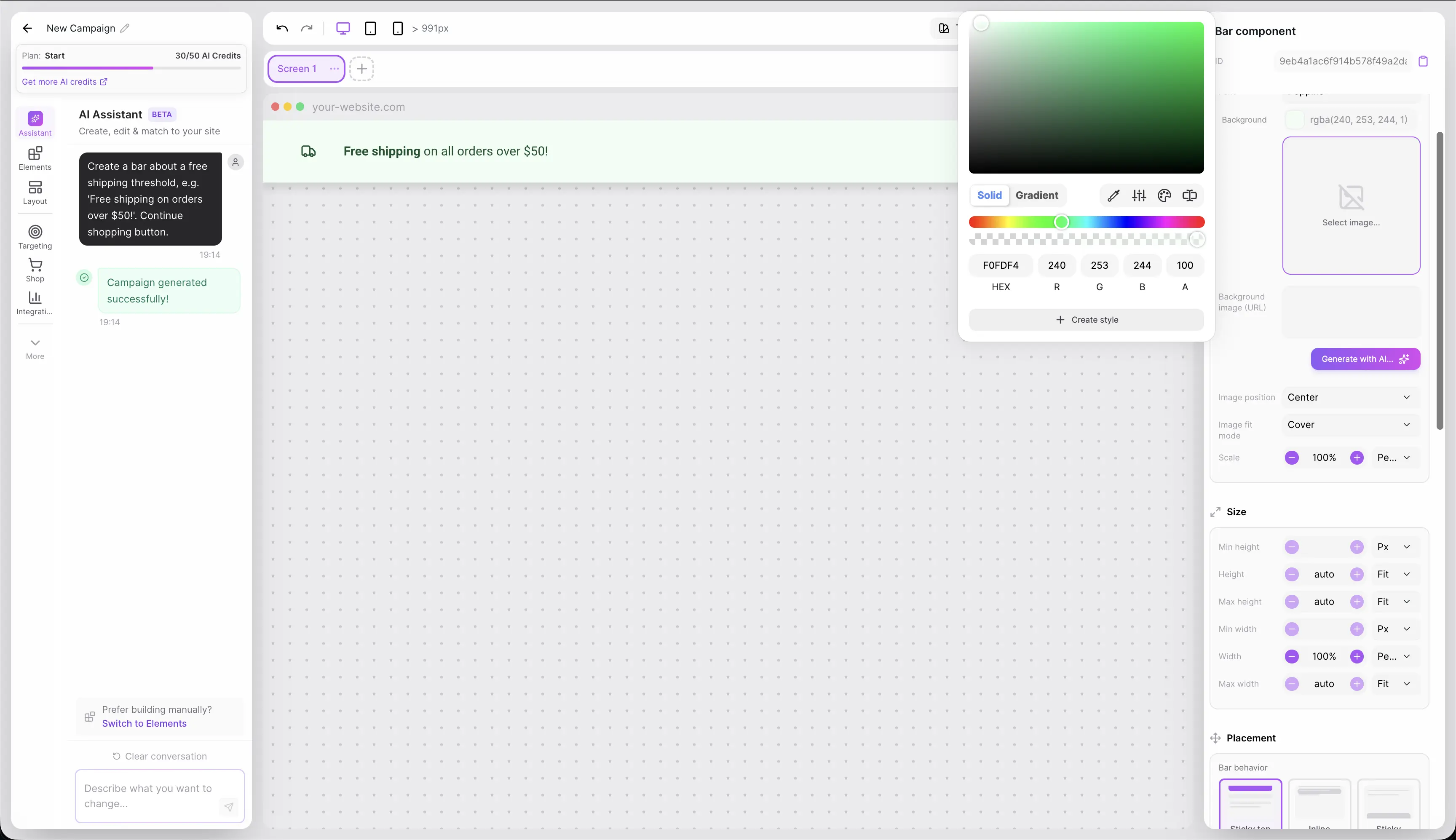 Builder - campaign creation 4