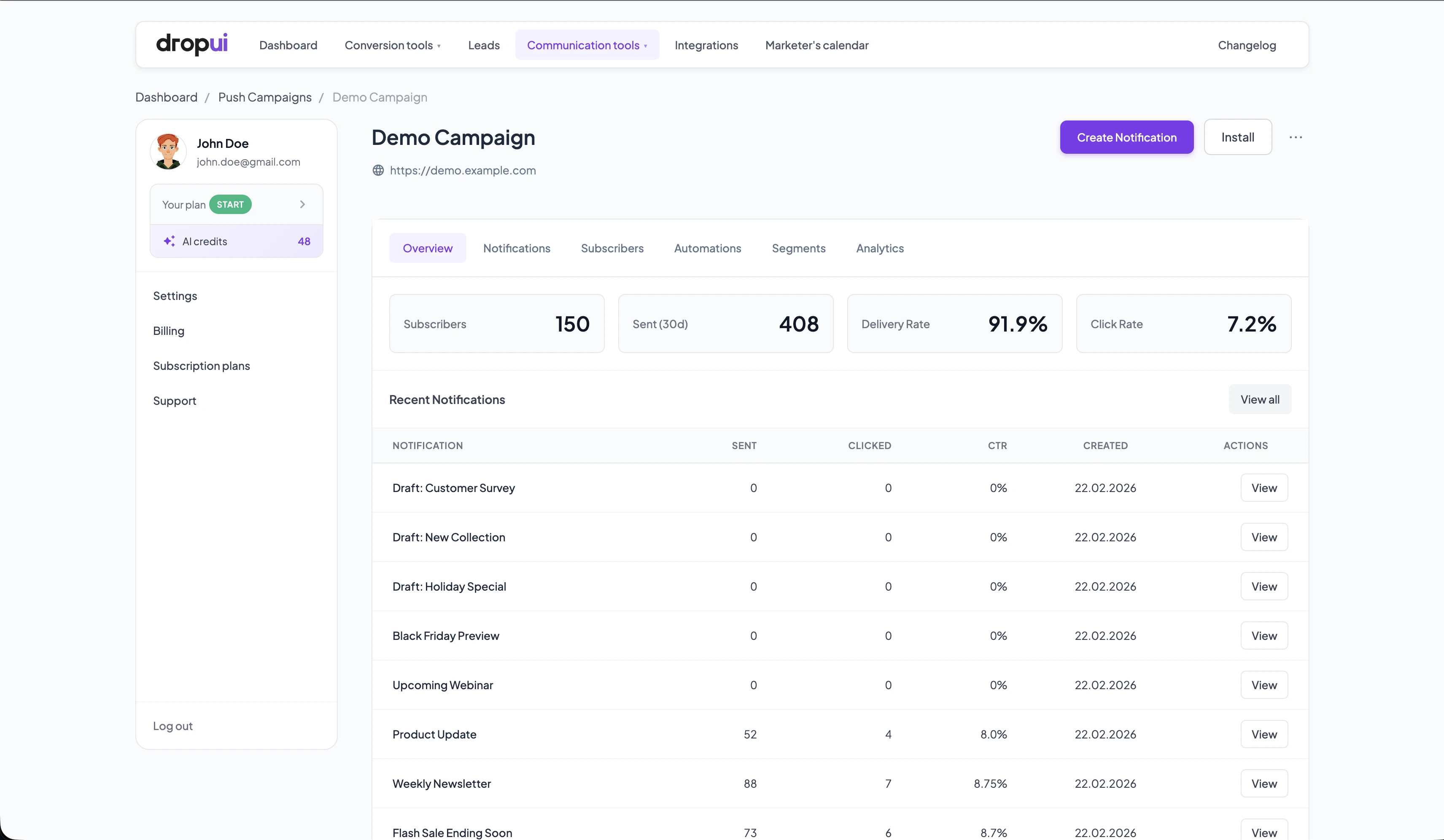 Collecting subscribers 2