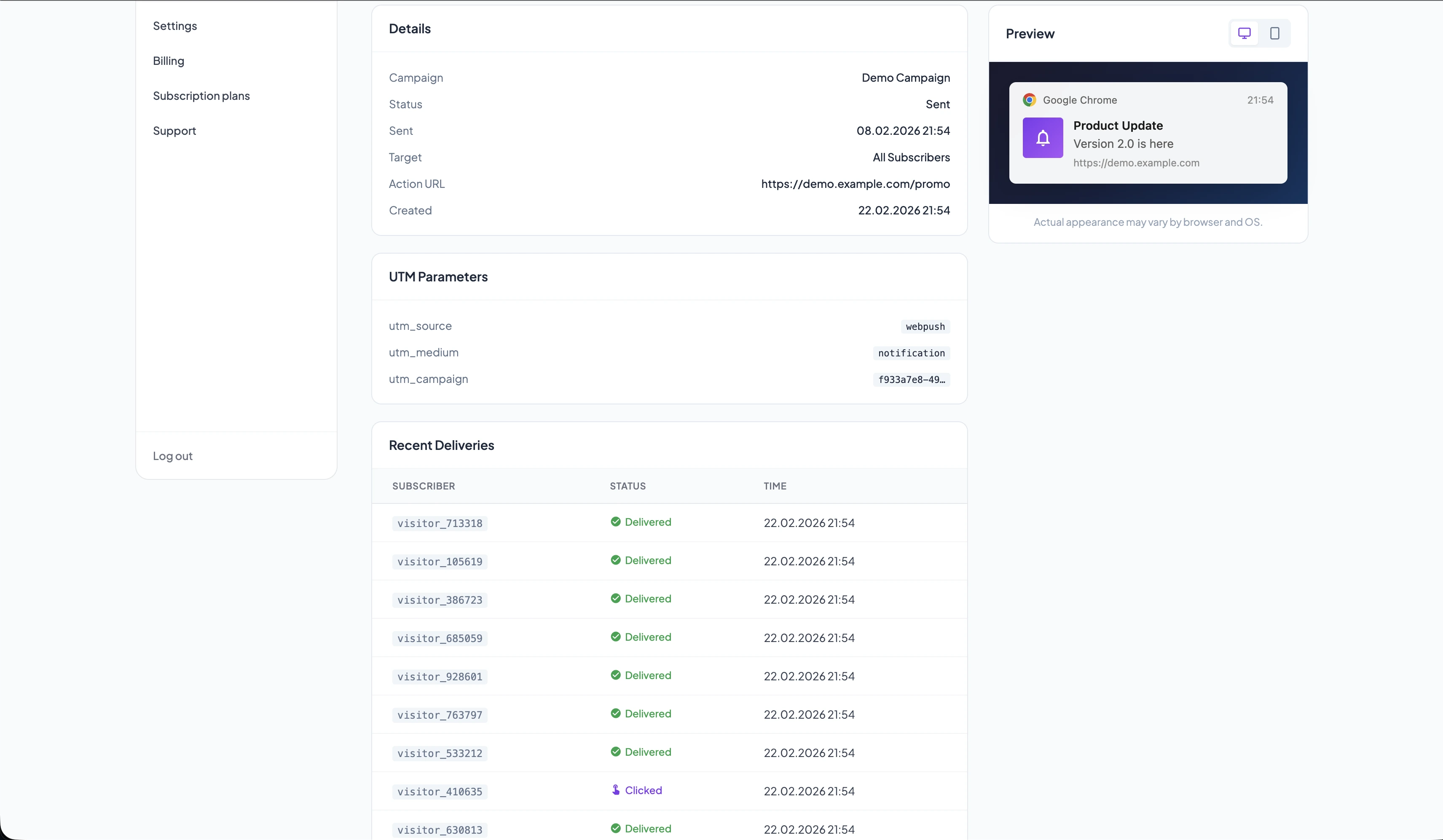 Collecting subscribers 3